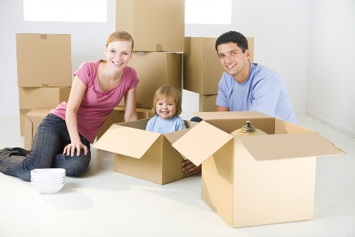 Moving van service for home removals in London street