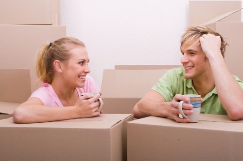 Careful loading of household items for a London van move