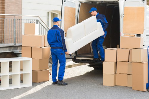Local moving van helping with a flat relocation in London