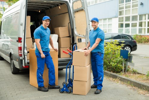 Loading furniture into a removals van in London